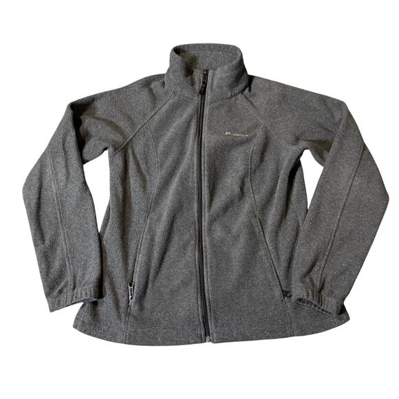 Columbia Benton Springs Fleece Jacket Women Gray Full Zip Outdoor Hiking Medium - Picture 1 of 9